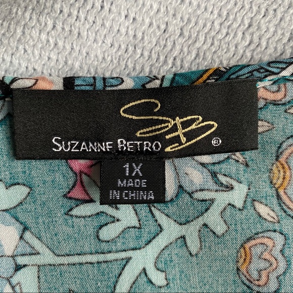 Boho peasant floral paisley tunic Susan Betro 1x - Picture 9 of 10